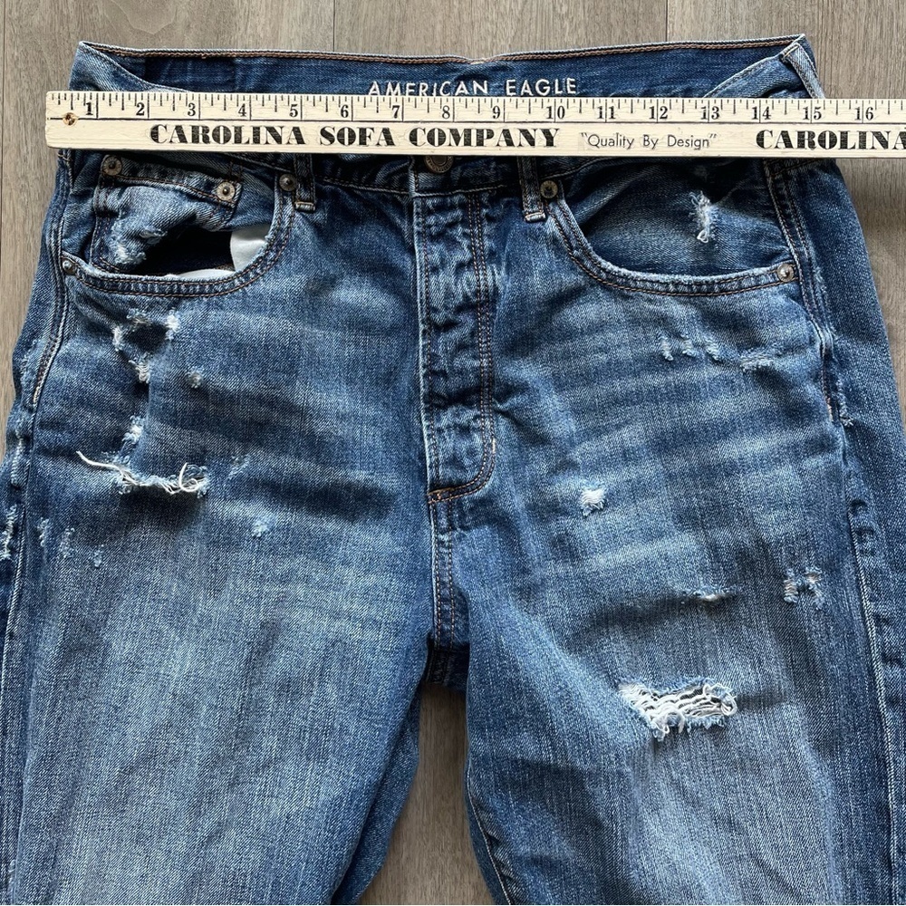 American Eagle High Rise Distressed 100% Cotton Jeans Women’s 8 Short - Picture 5 of 8